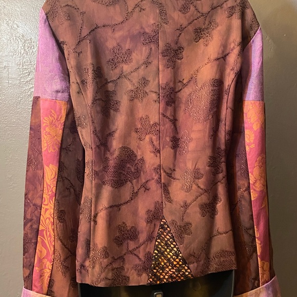 CHICOS Design Mixed Fabrics Patchwork  Jacket - Picture 14 of 16